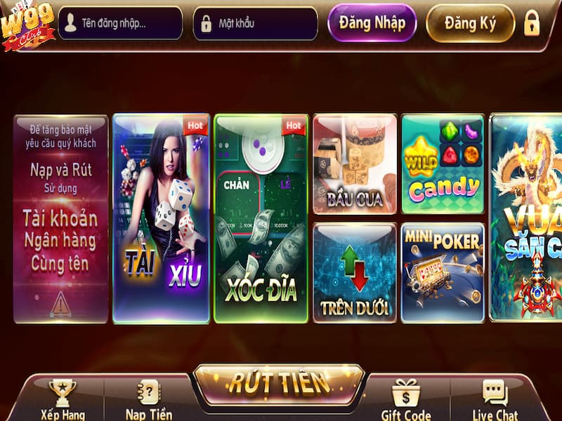 W99 Club nổi trội với kho game giải trí cực kỳ ấn tượng