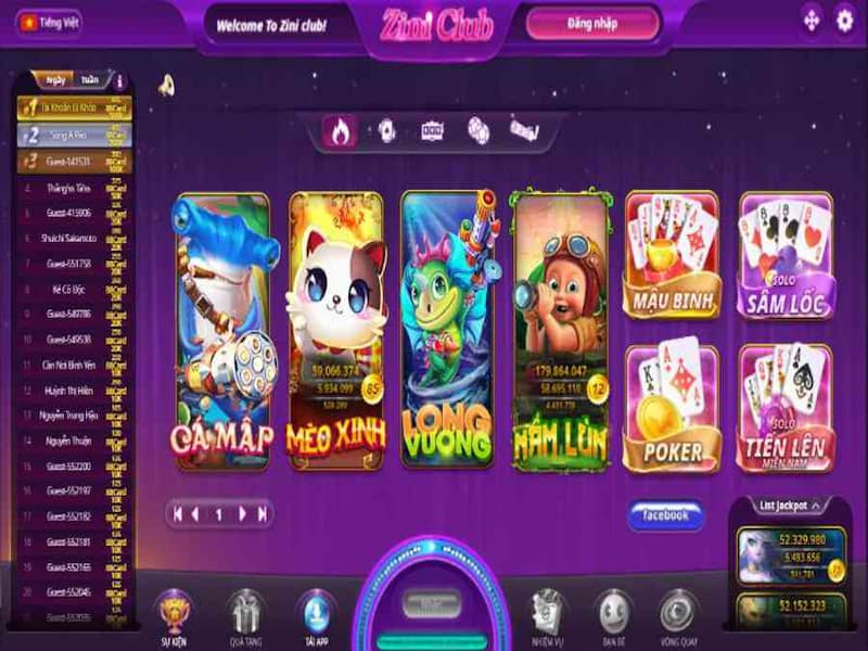 Game bài online tại Zini Club 2022 được đầu tư mạnh tay